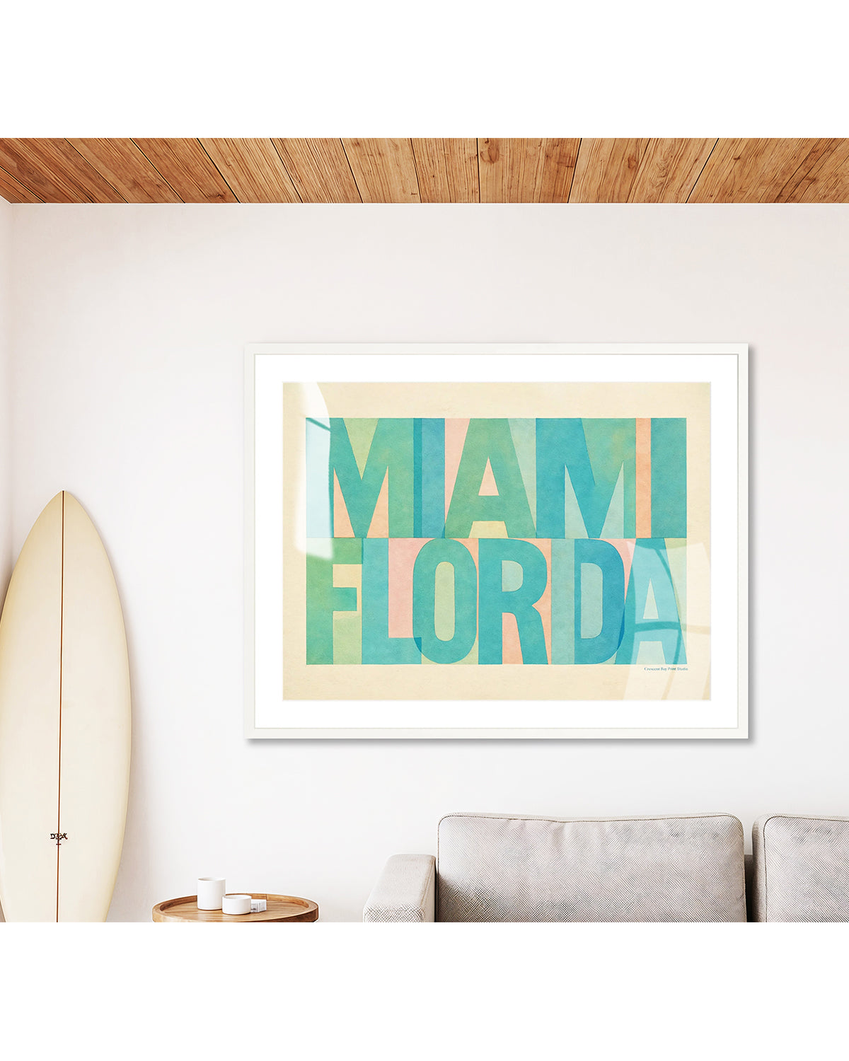 Miami Florida Block Print