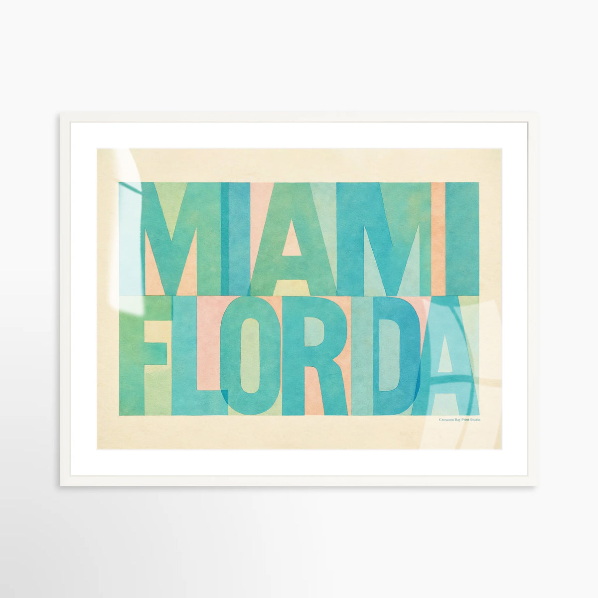 Miami Florida Block Print