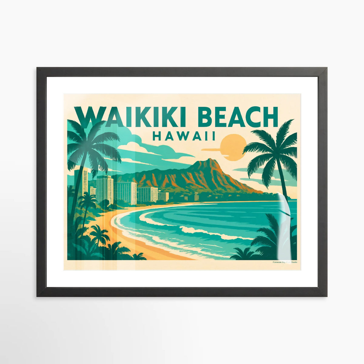 1950s Waikiki Beach Print