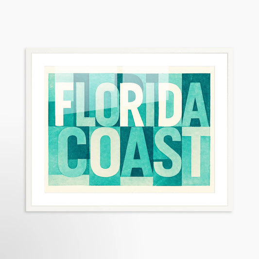 Florida Coast Block Print